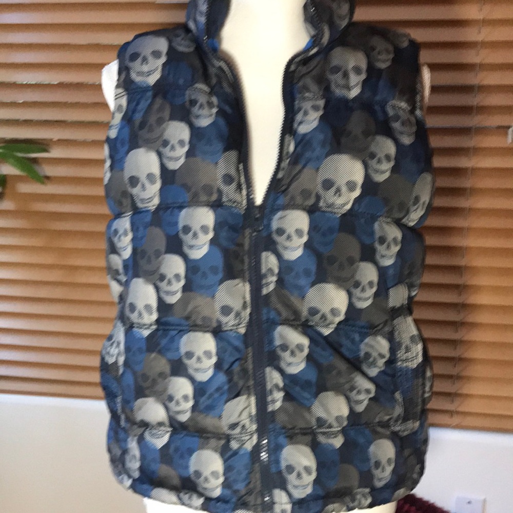 Old Navy Skull vest with fleecy lining.